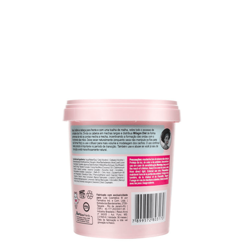 Lola Cosmetics Milagre Diet - Creme de Pentear 400g