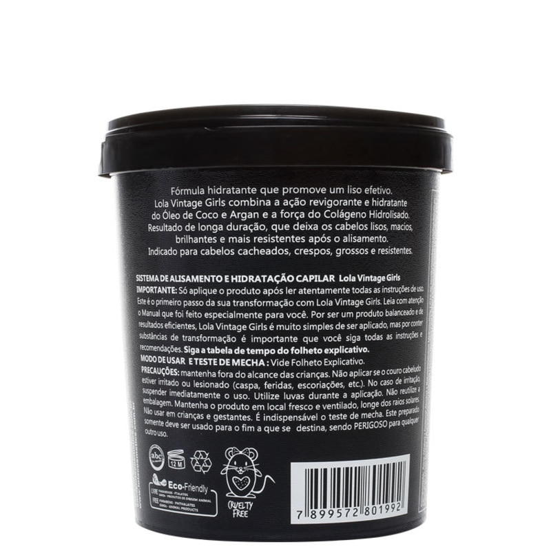 Lola Cosmetics Vintage Girls - Creme Alisante 850g