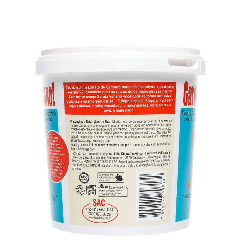 Lola Cosmetics Garota Veneno - Máscara Tonalizante 1kg