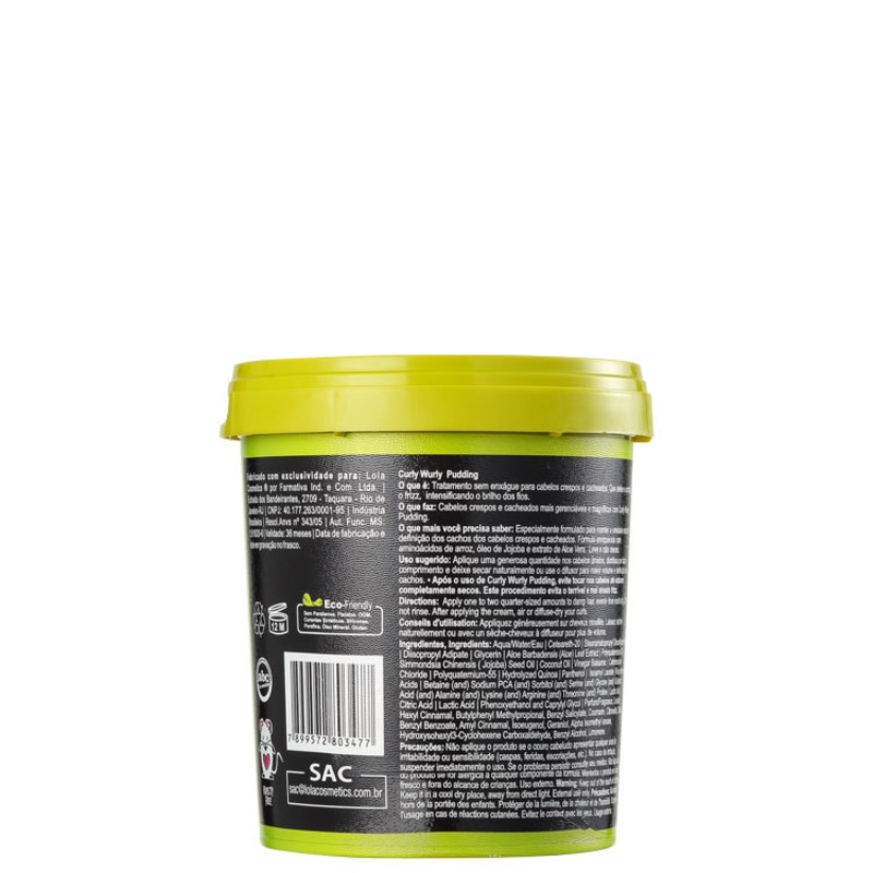 Lola Cosmetics Curly Wurly Pudding - Máscara sem Enxágue 400g