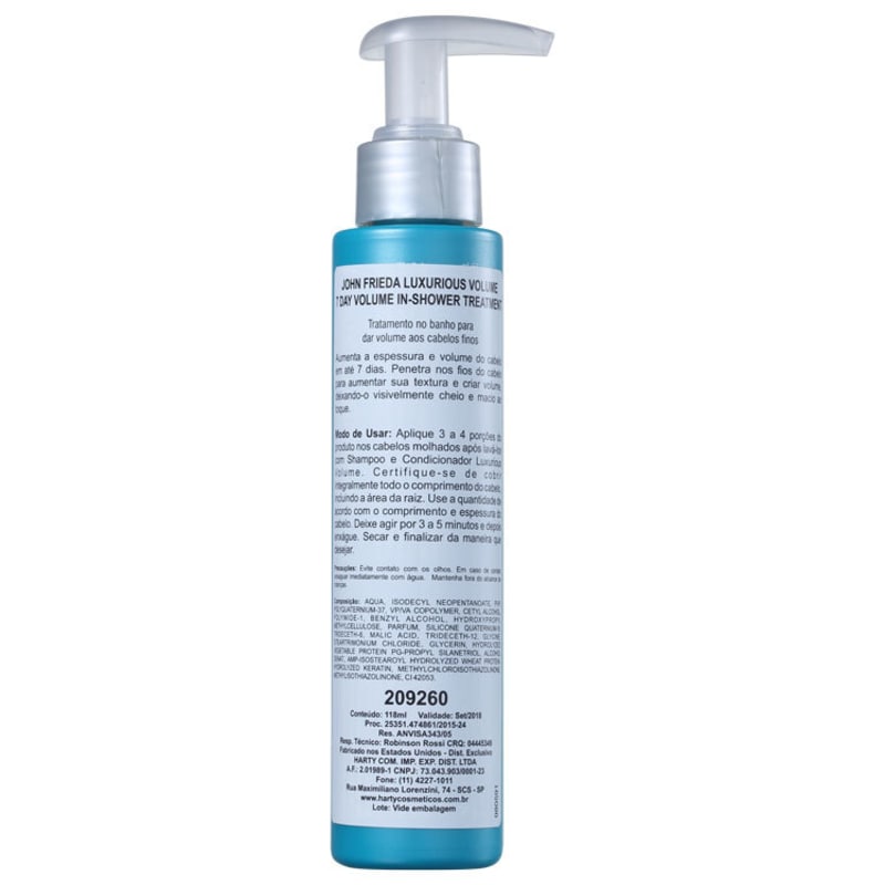 John Frieda Luxurious Volume 7 Day In-Shower Treatment - Texturizador de Volume 118ml