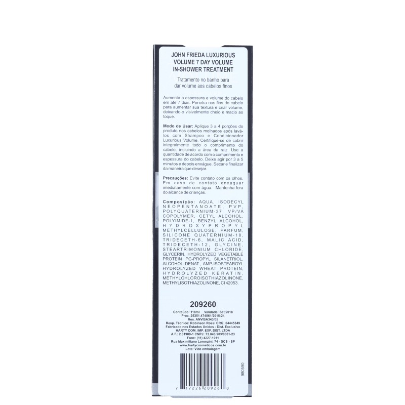 John Frieda Luxurious Volume 7 Day In-Shower Treatment - Texturizador de Volume 118ml