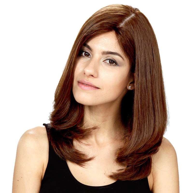 Crown Wigs Diana Cor Castanho Médio/ Claro/ Louro Escuro - Peruca 45cm