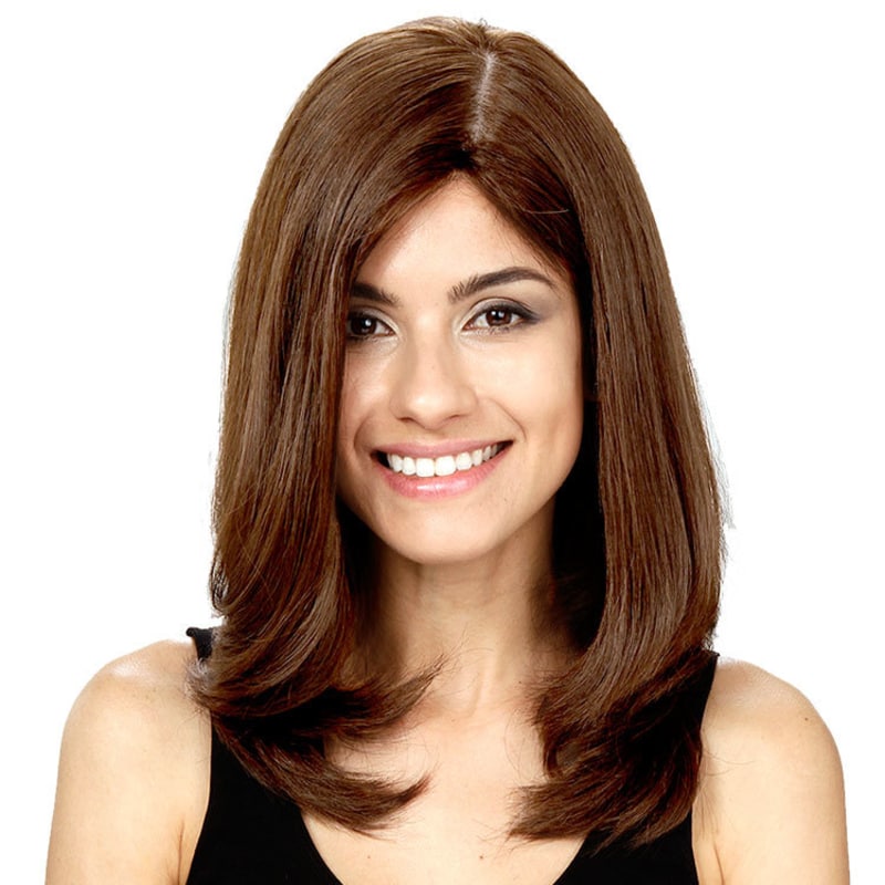 Crown Wigs Diana Cor Castanho Médio/ Claro/ Louro Escuro - Peruca 45cm