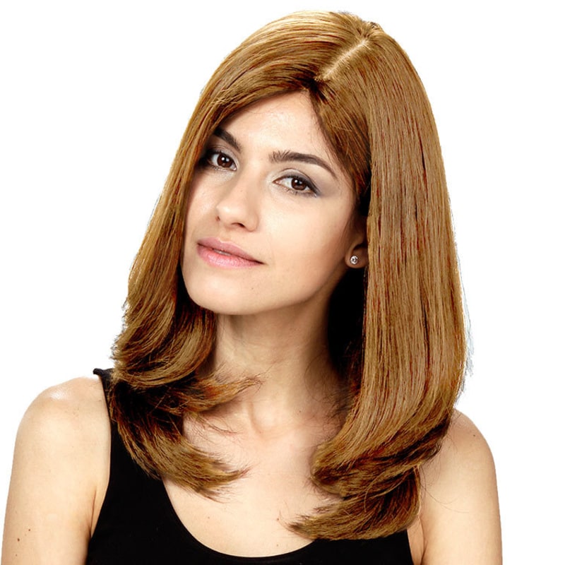 Crown Wigs Diana Cor Castanho Claro/ Louro Médio - Peruca 45cm