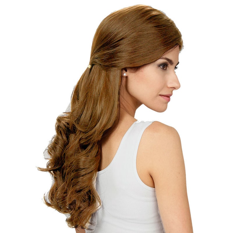 Crown Wigs Estela Cor Castanho Claro/ Louro Médio - Peruca 56cm