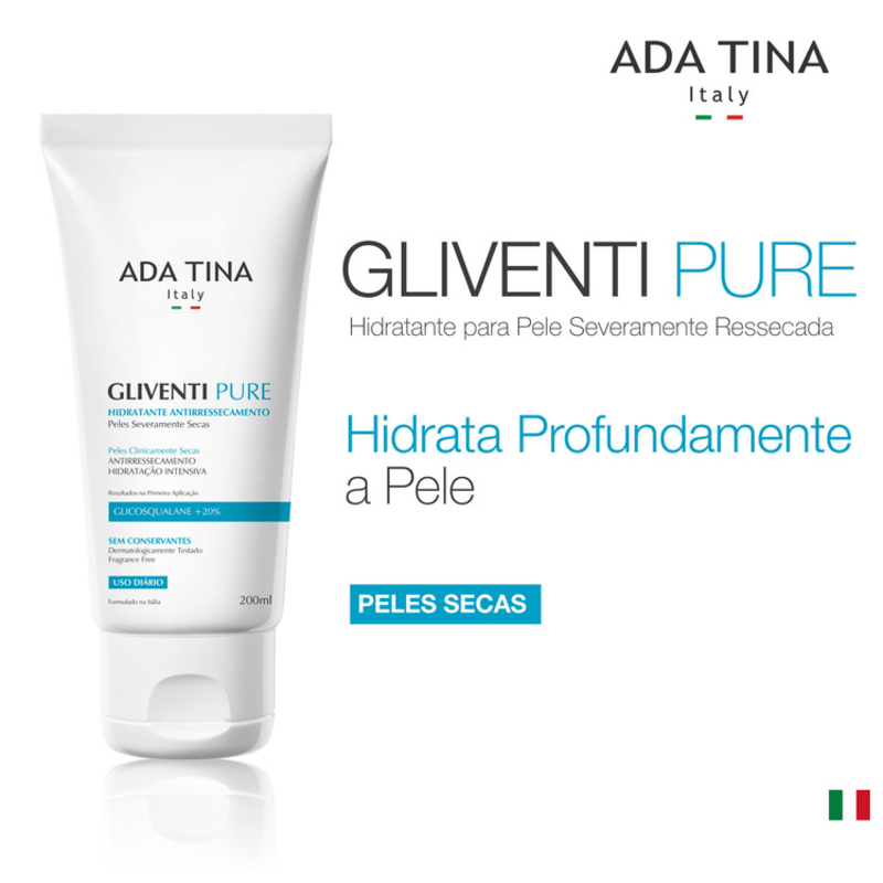 Ada Tina Gliventi Pure - Creme Hidratante Antirressecamento 200ml