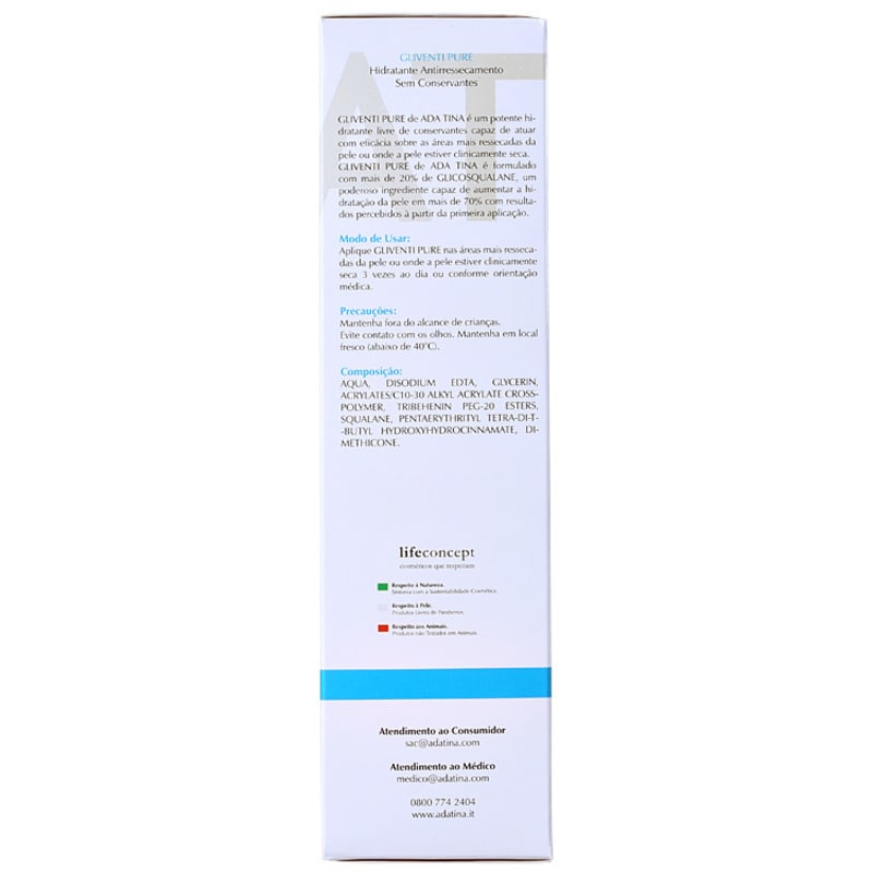 Ada Tina Gliventi Pure - Hidratante Antirressecamento 200ml