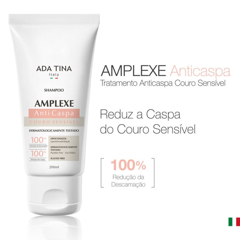 Ada Tina Amplexe Anticaspa Couro Sensível - Shampoo 200ml