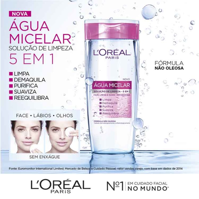 L'Oréal Paris Dermo Expertise Água Micelar 5 em 1 - Água Demaquilante 200ml