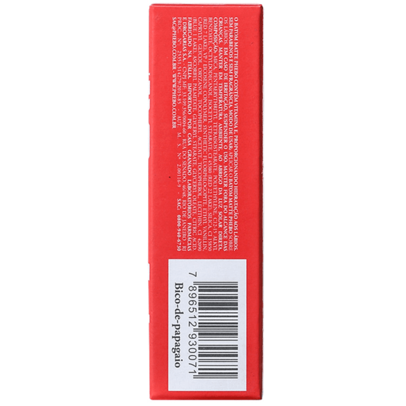 Phebo Matte Bico de Papagaio - Batom 3,3g