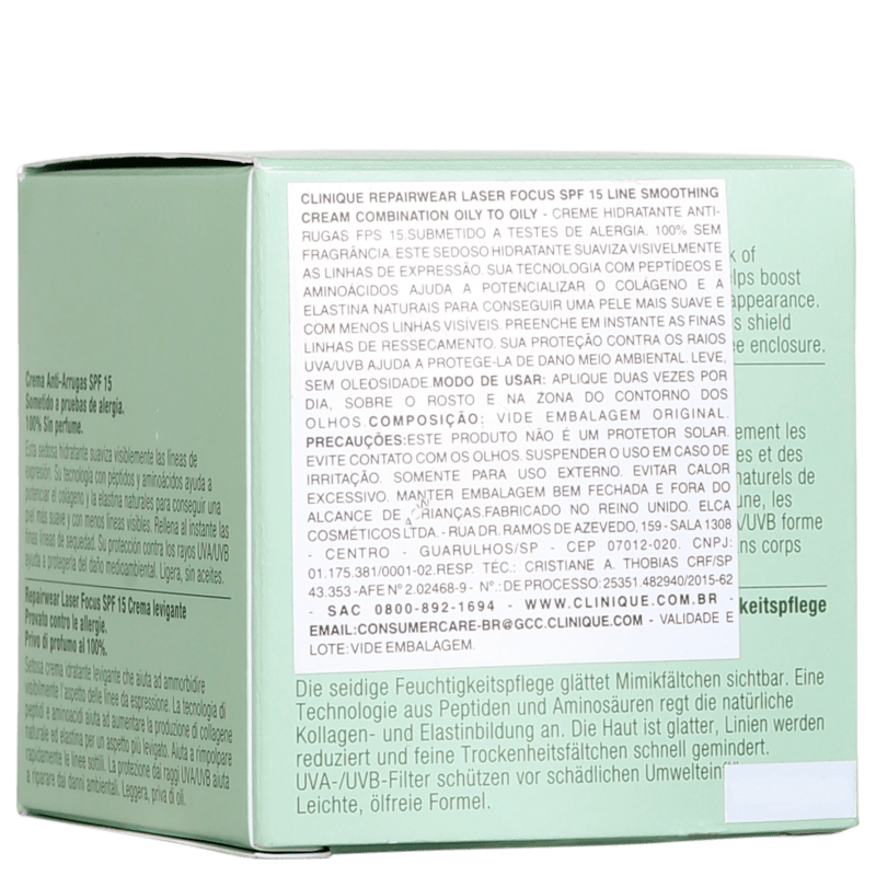 Clinique Repairwear Laser Focus Line Smoothing 3 e 4 FPS 15 - Creme para Rugas e Anti-Idade 50ml