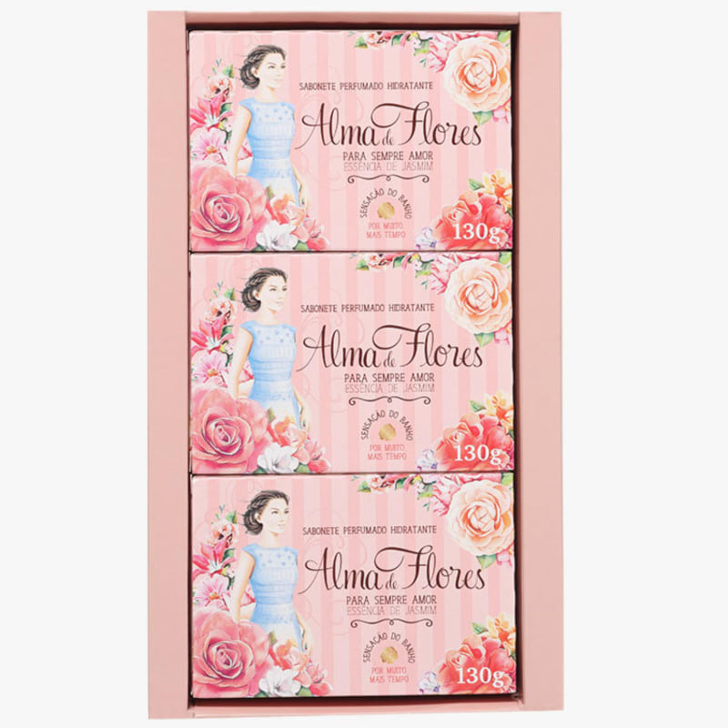 Kit Alma de Flores Essência de Jasmim - Sabonetes em Barra 3x130g