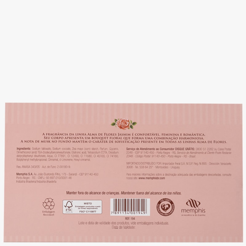 Kit Alma de Flores Essência de Jasmim - Sabonetes em Barra 3x130g