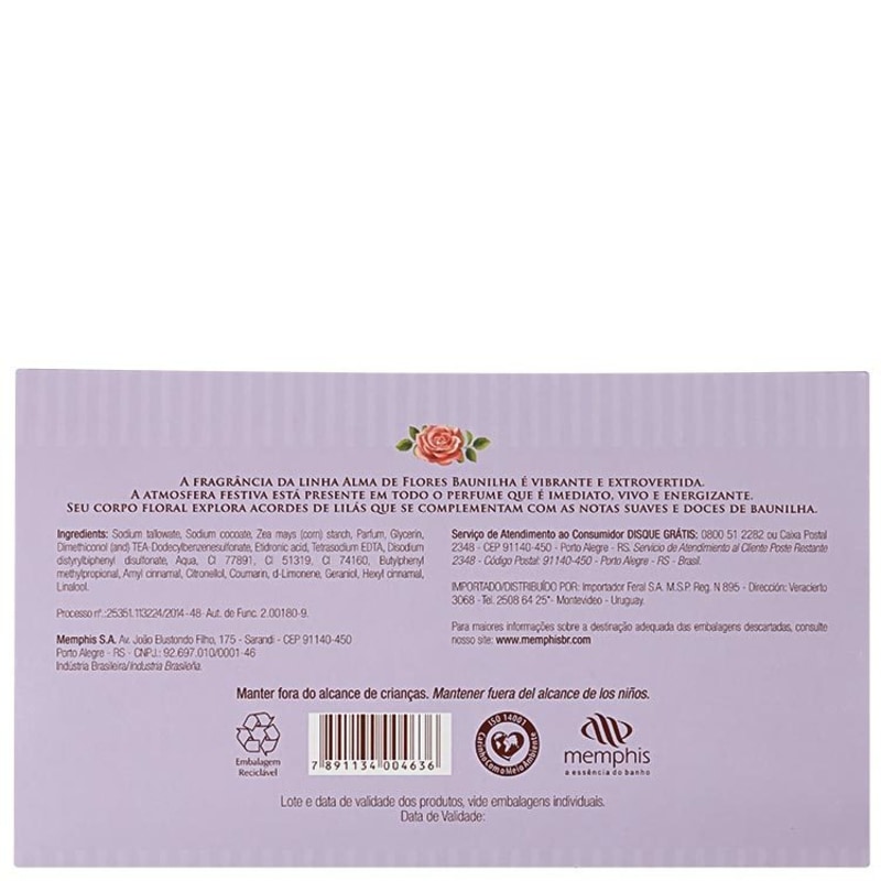 Kit Alma de Flores Essência de Baunilha - Sabonetes em Barra 3x130g