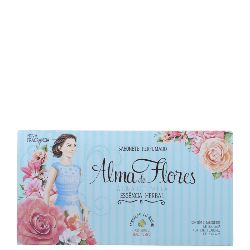 Kit Alma de Flores Herbal - Sabonetes em Barra 3x130g