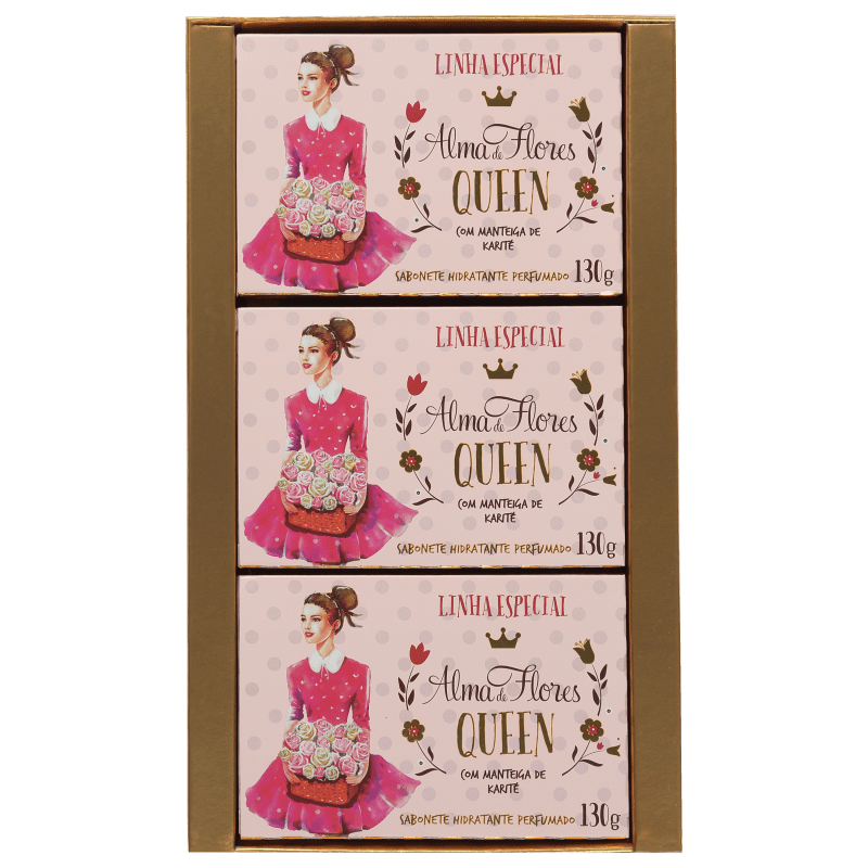 Kit Alma de Flores Queen - Sabonetes em Barra 3x130g