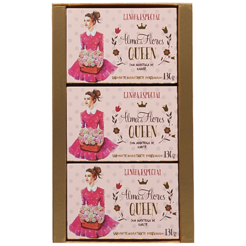 Kit Alma de Flores Queen - Sabonetes em Barra 3x130g