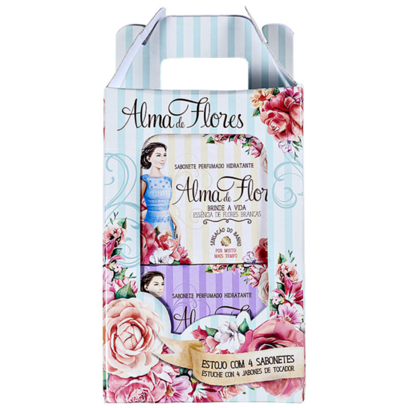 Kit Alma de Flores Perfume e Hidratação - Sabonetes em Barra 4x130g