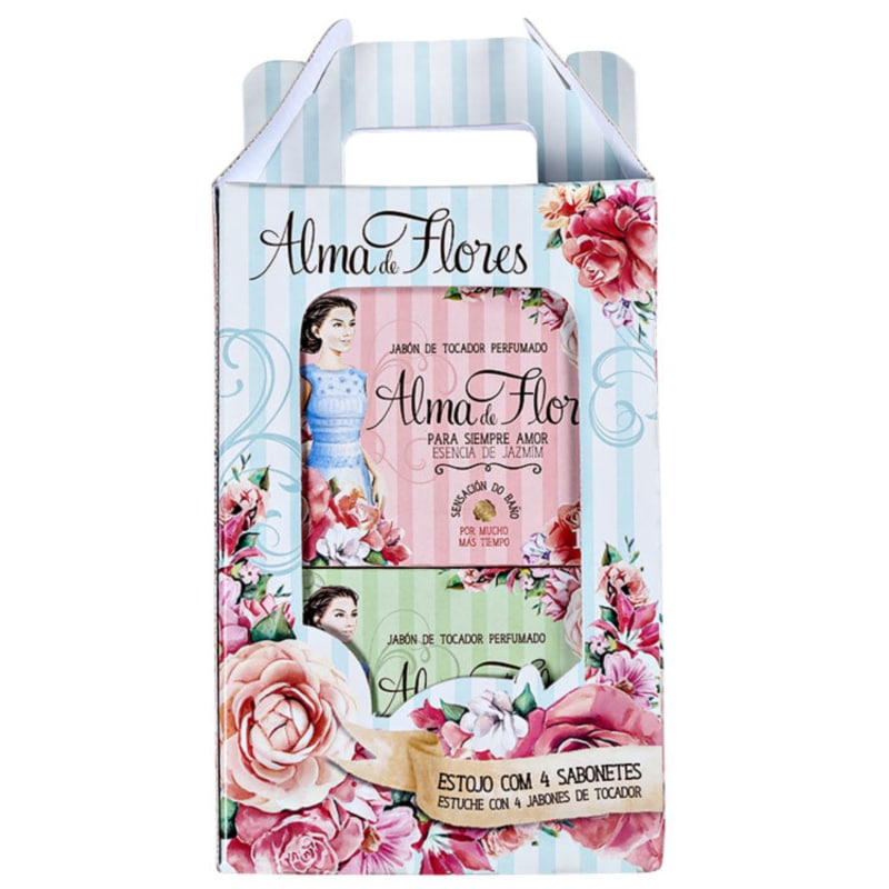 Kit Alma de Flores Perfume e Hidratação - Sabonetes em Barra 4x130g