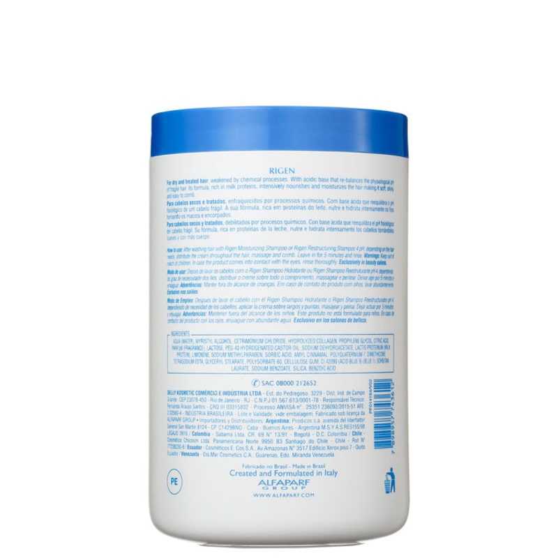 Alfaparf Rigen Milk Protein Plus Nourishing Cream - Máscara de Tratamento 1000ml
