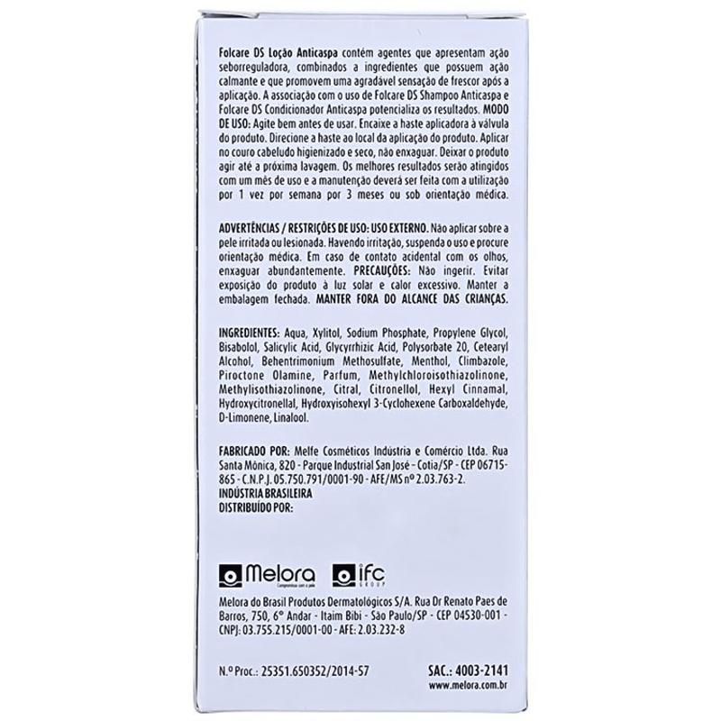 Melora Folcare DS Loção Anticaspa - Tratamento 50ml
