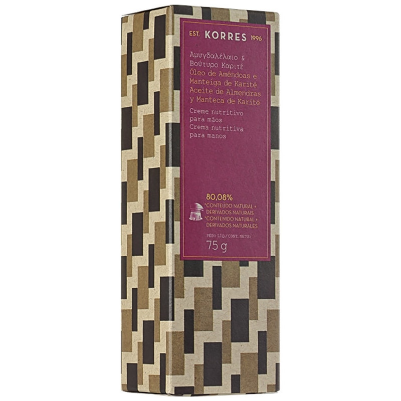 Korres Óleo de Amêndoas e Manteiga de Karité Nutritivo - Creme para Mãos 75g