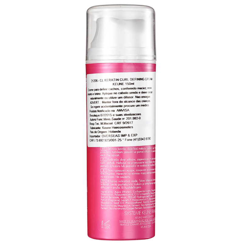 Keune Care Line Keratin Curl Treatment Defining Cream - Creme de Pentear 150ml