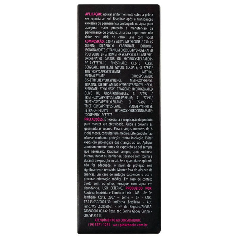 Pink Cheeks Pink Stick 42KM FPS 90 - Protetor Solar com Cor em Bastão 14g
