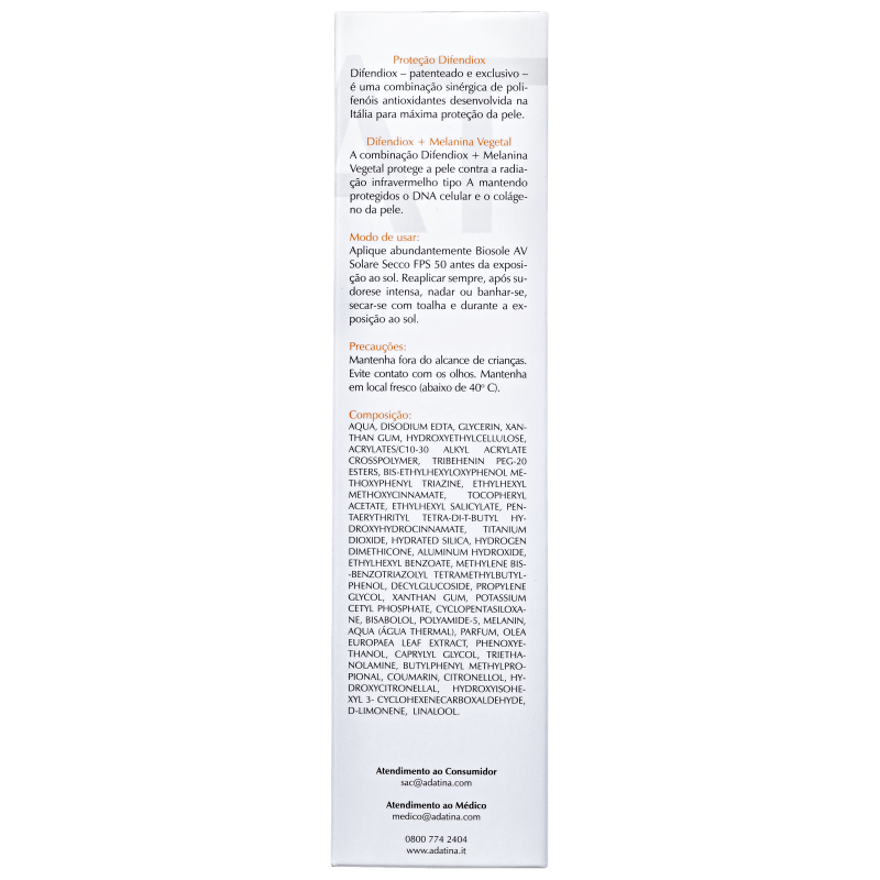 Ada Tina Biosole AV FPS 50 - Protetor Solar Facial 50g