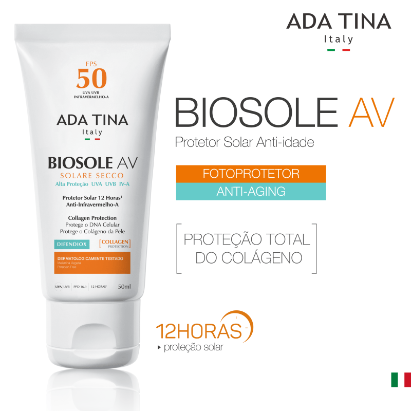 Ada Tina Biosole AV FPS 50 - Protetor Solar Facial 50g