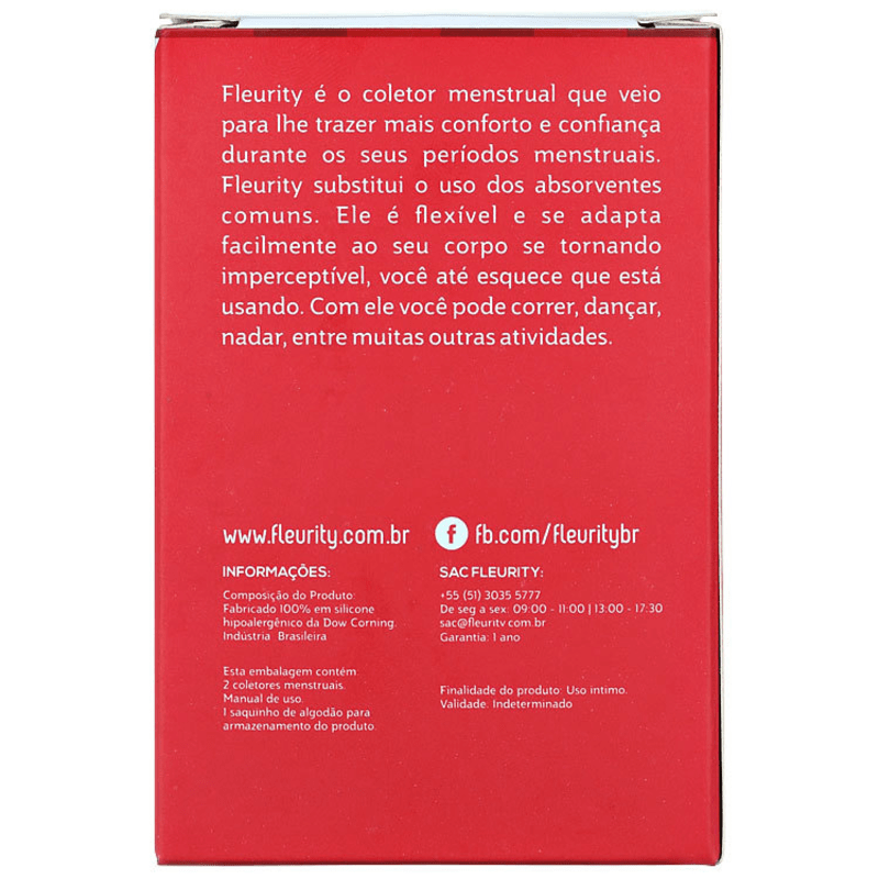 Fleurity Tipo 1 (+30 anos ou com filhos) - Coletor Menstrual (2 unidades)