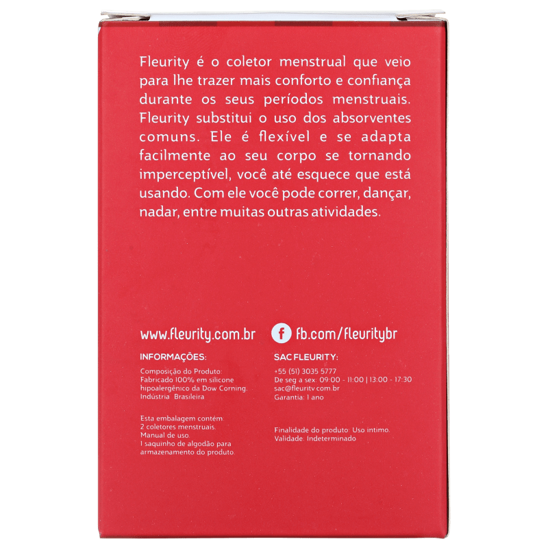Fleurity Tipo 2 (-30 anos ou sem filhos) - Coletor Menstrual (2 unidades)
