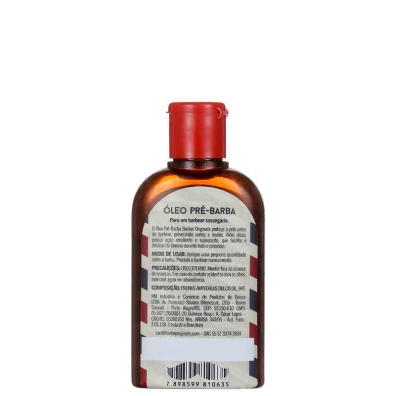 Barber Originals Barbear Rente e Livre de Irritações - Óleo Pré-Barba 60ml