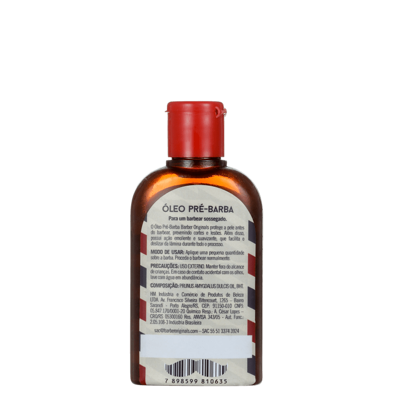 Barber Originals Barbear Rente e Livre de Irritações - Óleo Pré-Barba 60ml