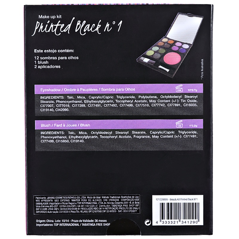 Joli Joli Printed Black Nº 1 PD 861B - Estojo de Maquiagem