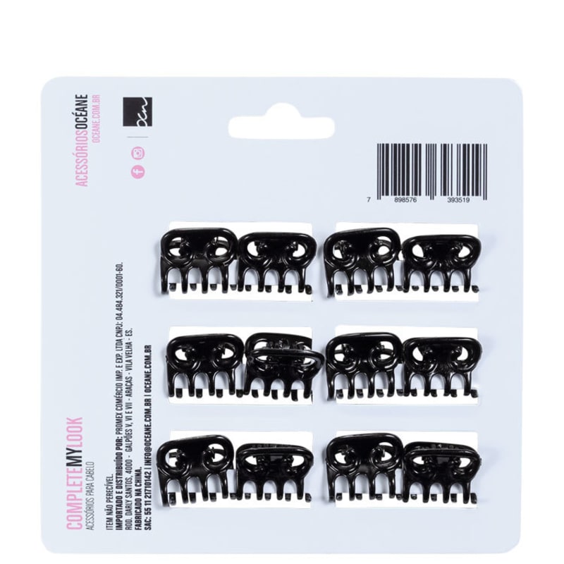 Océane Femme Complete My Look 148 Black - Mini Prendedor de Cabelo 12un