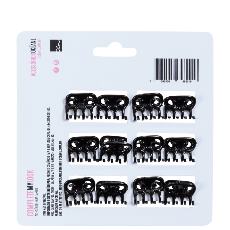 Océane Femme Complete My Look 148 Black - Mini Prendedor de Cabelo 12un