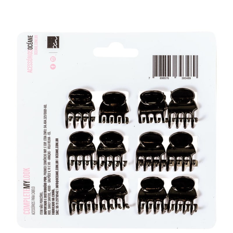 Océane Femme Complete My Look 145 Black - Mini Prendedor de Cabelo 12un