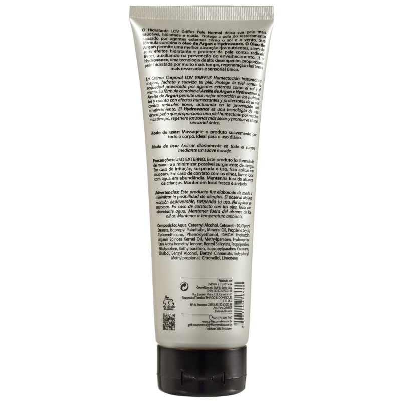 Griffus Lov Pele Normal - Hidratante Corporal 240ml