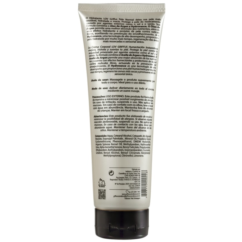 Griffus Lov Pele Normal - Hidratante Corporal 240ml