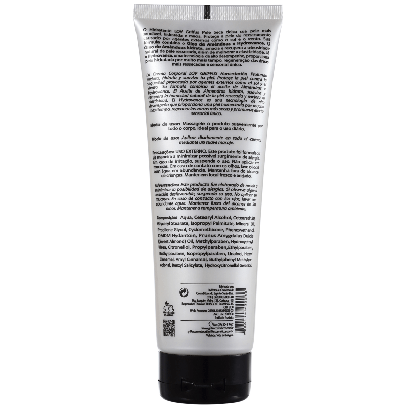 Griffus Lov Pele Seca - Hidratante Corporal 240ml