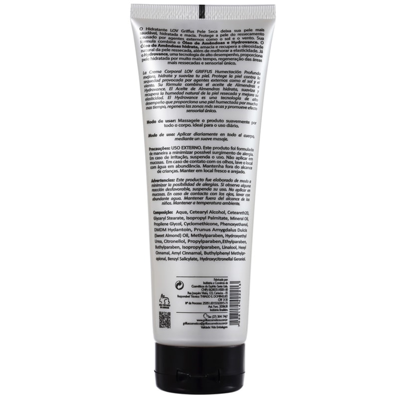Griffus Lov Pele Seca - Hidratante Corporal 240ml