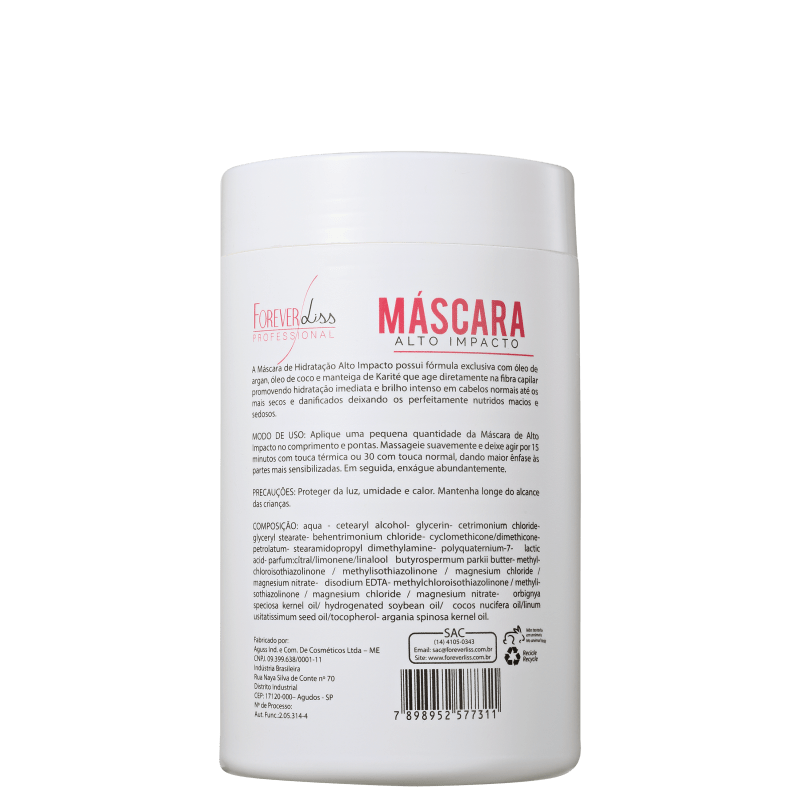 Forever Liss Professional Alto Impacto - Máscara de Hidratação 1000g