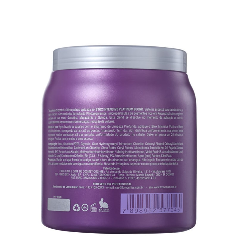 Forever Liss Professional Platinum Blond - Redutor de Volume Matizador 1000g