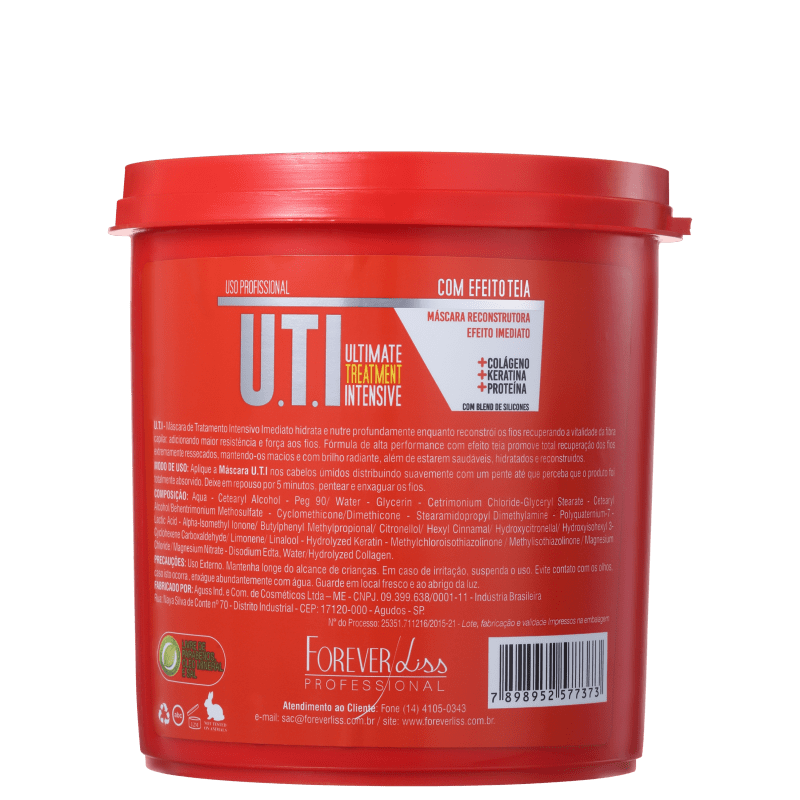 Forever Liss Professional UTI Liso Profissional - Máscara de Tratamento 950g