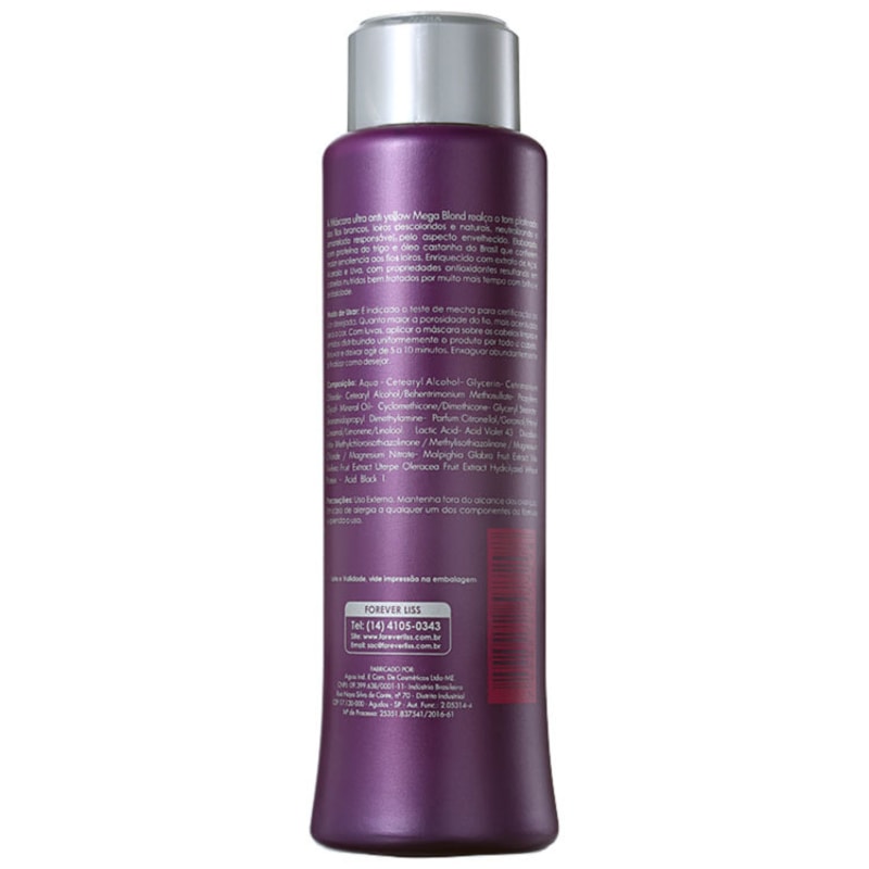 Forever Liss Professional Mega Blond Ultra Matizadora - Máscara de Tratamento 500g