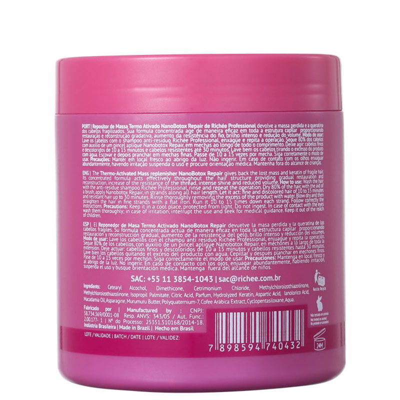 Richée Professional Nanobotox Repair - Repositor de Massa 500g