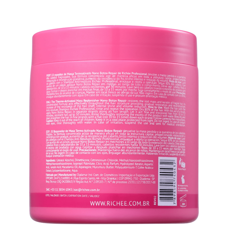 Richée Professional Nanobotox Repair - Repositor de Massa 500g