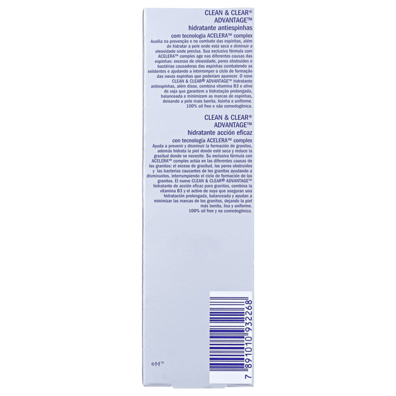 Clean & Clear Advantage Hidratante Antiespinhas - Hidratante Facial 50g